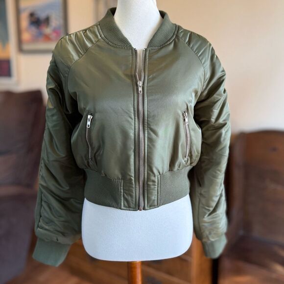 NEW HYFVE Olive Bomber Jacket - Picture 1 of 9